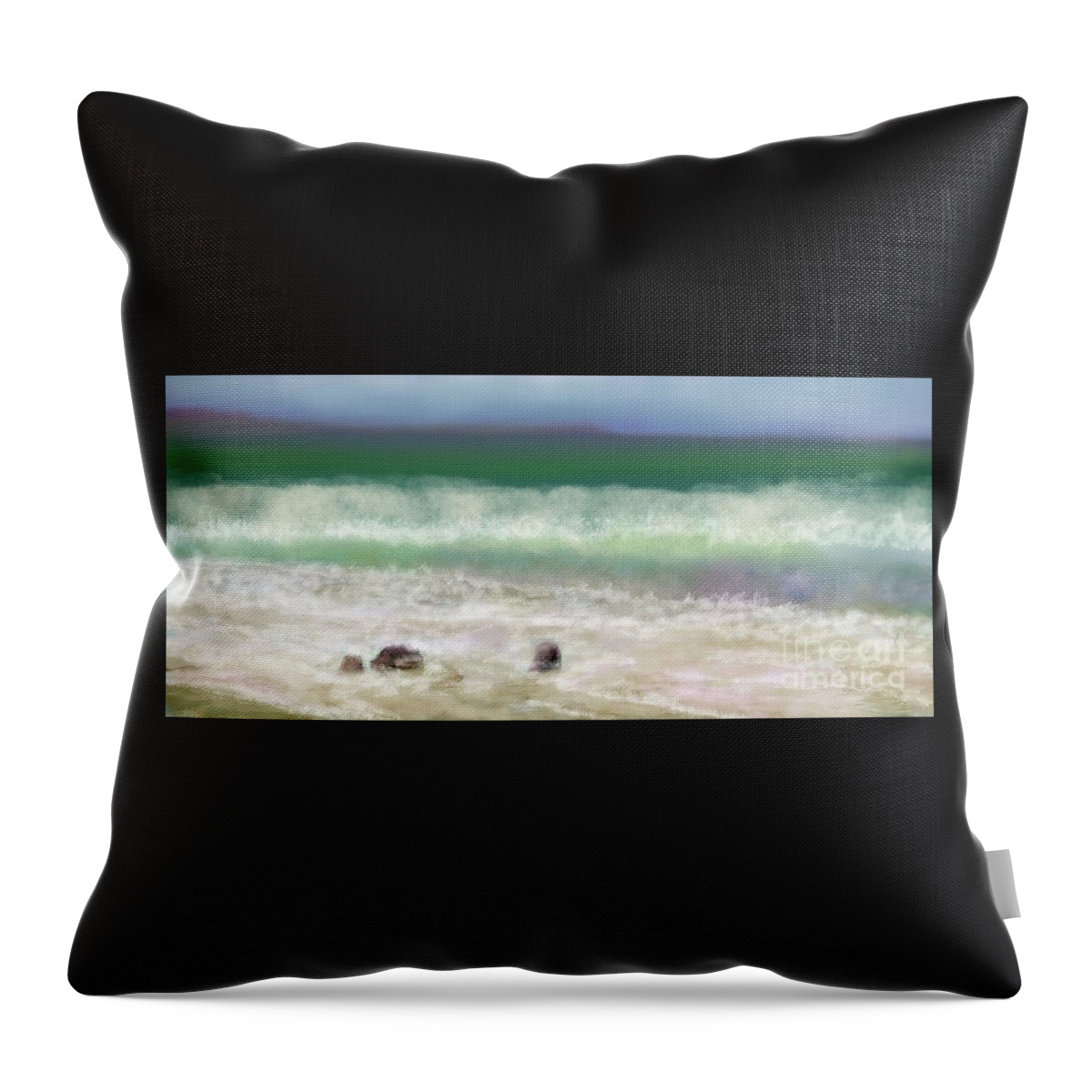 Beach Throw Pillow featuring the digital art Tammi's Beach 2021 by Julie Grimshaw