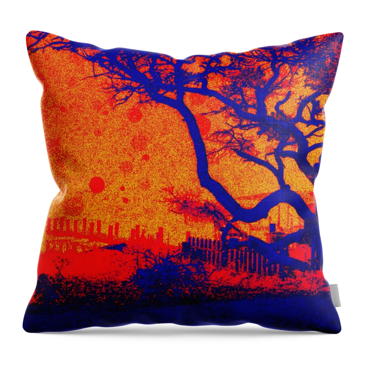 Tangerine Throw Pillow featuring the digital art Tangerine Twilight by Larry Beat