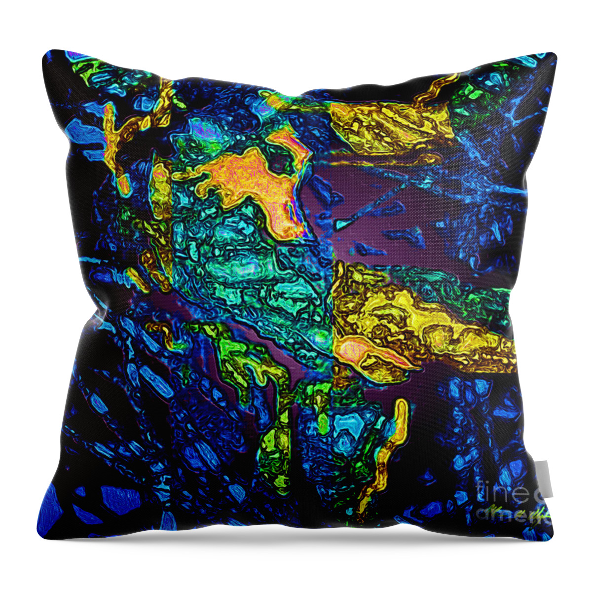 Tangled Transformation Throw Pillow featuring the digital art Tangled Transformation 3 by Aldane Wynter