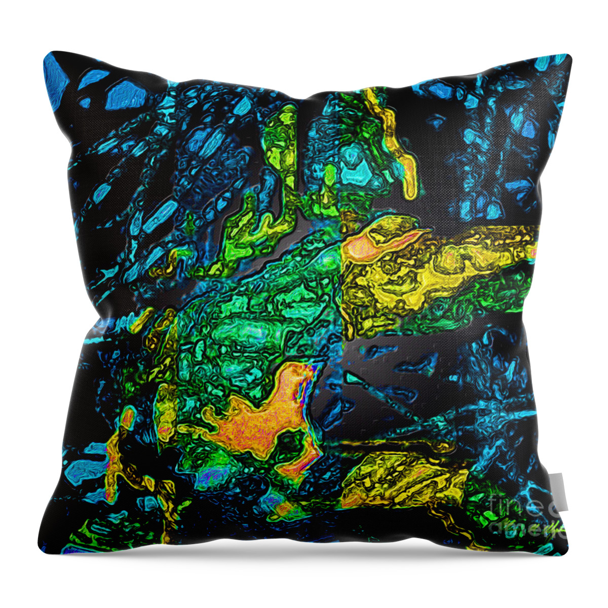 Tangled Transformation Throw Pillow featuring the digital art Tangled Transformation 4 by Aldane Wynter