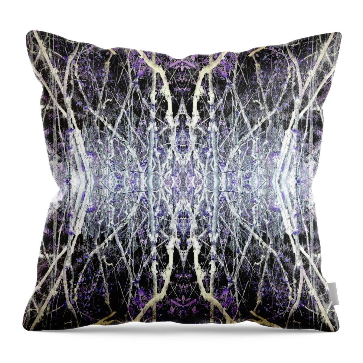 Tangled Woods Throw Pillow featuring the digital art Tangled Woods by Teresamarie Yawn