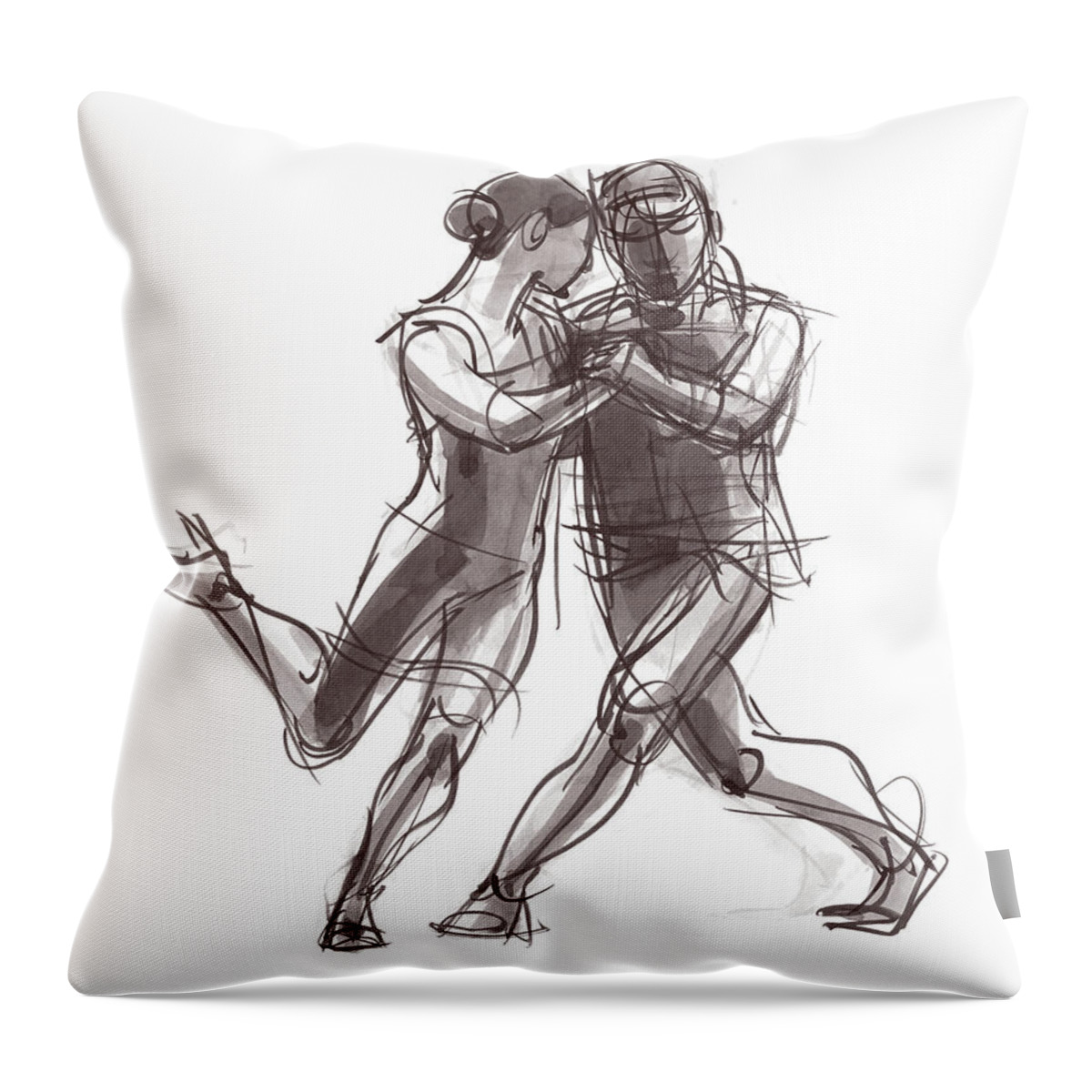Dancers Throw Pillow featuring the painting Tango #57 by Judith Kunzle