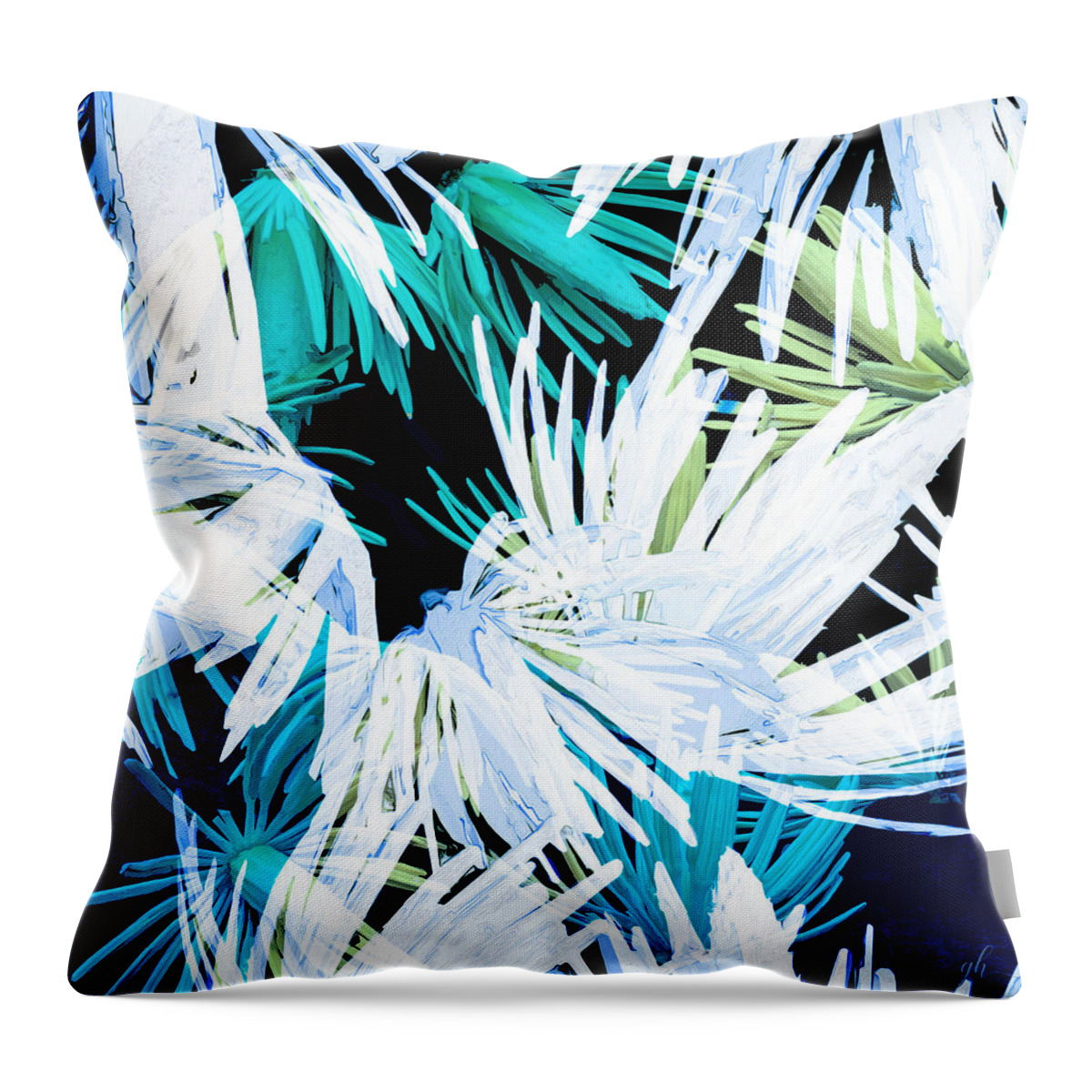 Botanical Abstract Throw Pillow featuring the digital art Tassels Tossed by Gina Harrison
