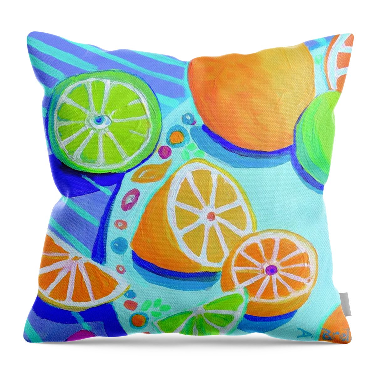 Fruit Throw Pillow featuring the painting Taste in Place by Debra Bretton Robinson
