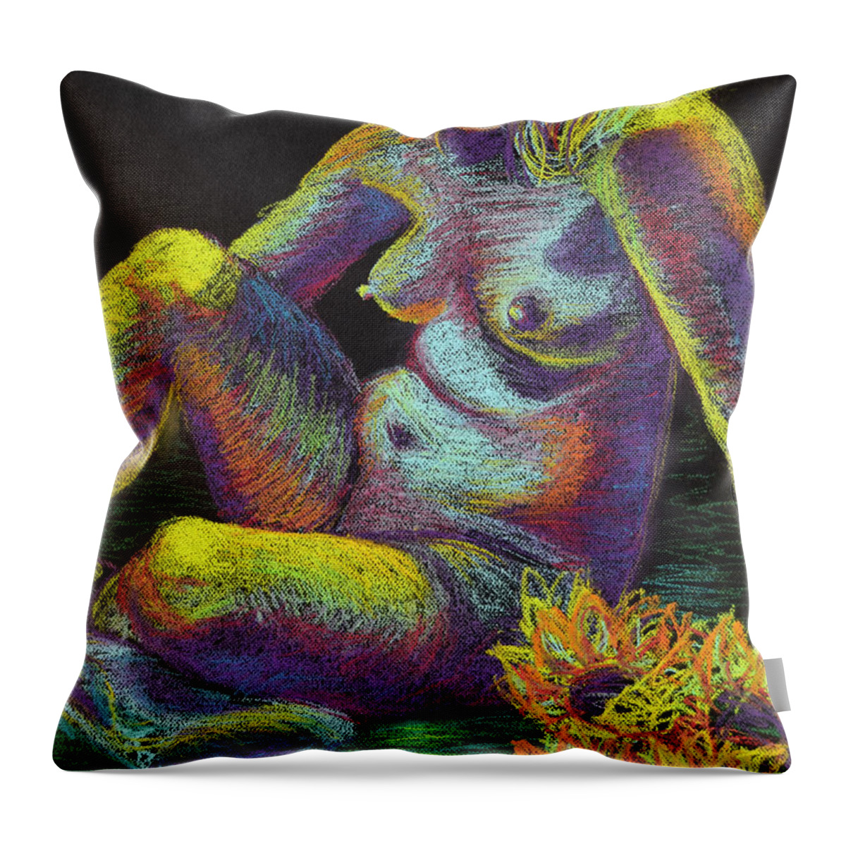 Pastel Painting Throw Pillow featuring the pastel Taylor by Rowan Lyford