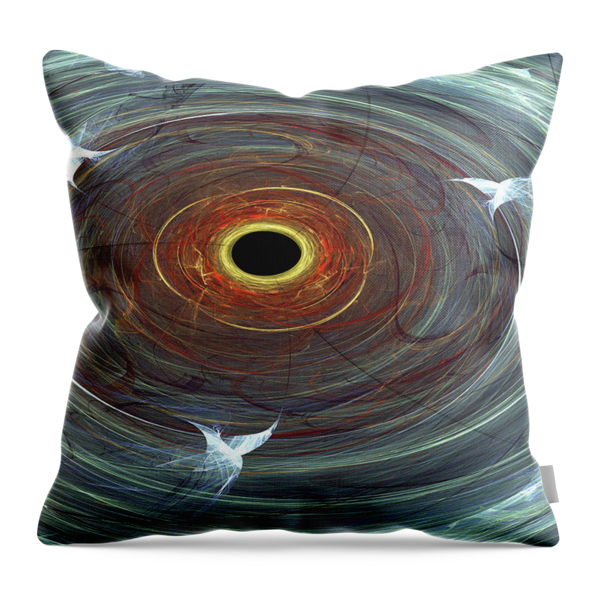 Fractals Throw Pillow featuring the digital art Teasing the Event Horizon by Ronda Broatch