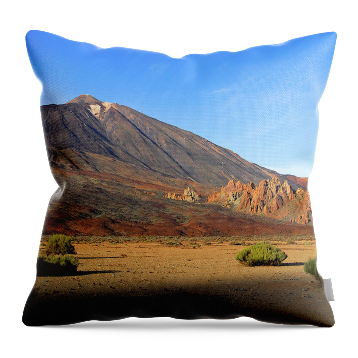 Big Throw Pillow featuring the photograph Teide vulcano mountain in Tenerife, Canary Island by Severija Kirilovaite