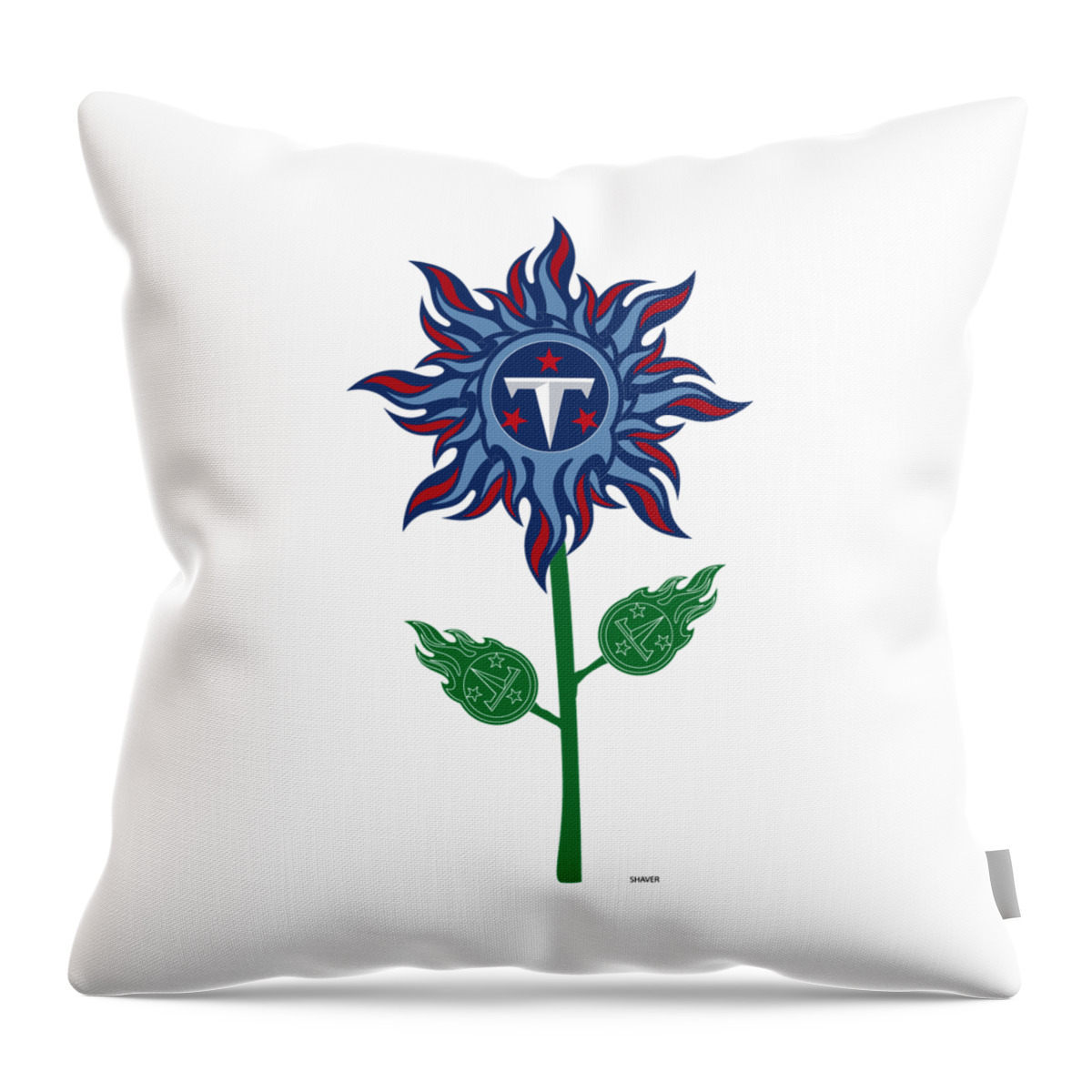 Nfl Throw Pillow featuring the mixed media Tennessee Titans - NFL Football Team Logo Flower Art by Steven Shaver