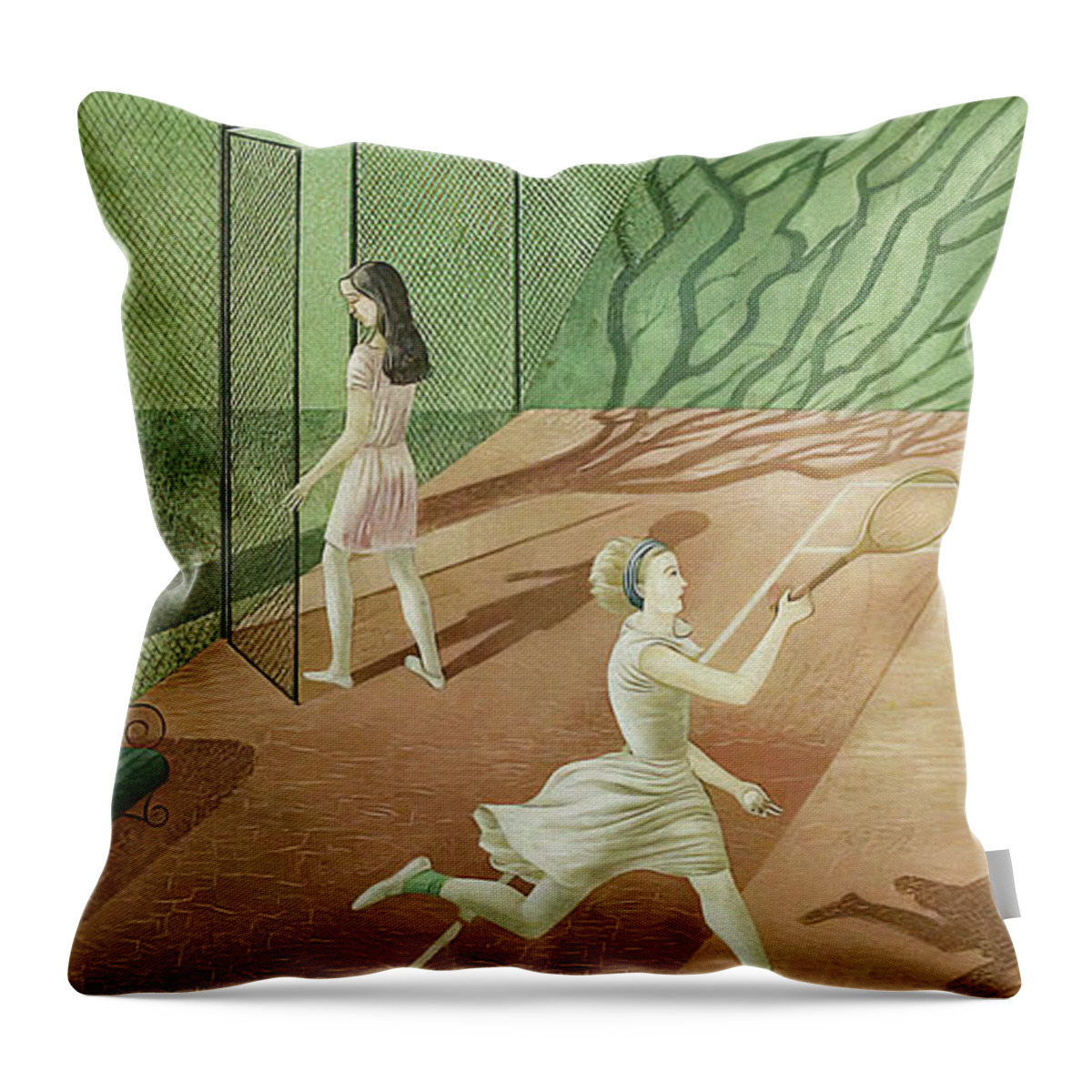 Cc0 Throw Pillow featuring the photograph Tennis by Eric Ravilious by Jack Torcello