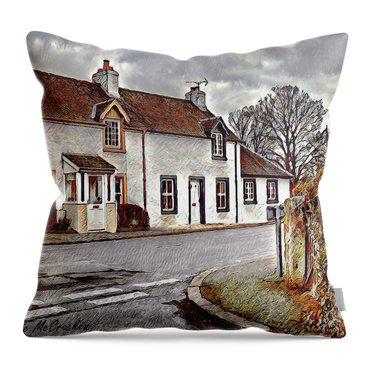 Cottage Throw Pillow featuring the photograph Terraced Cottages by Pennie McCracken