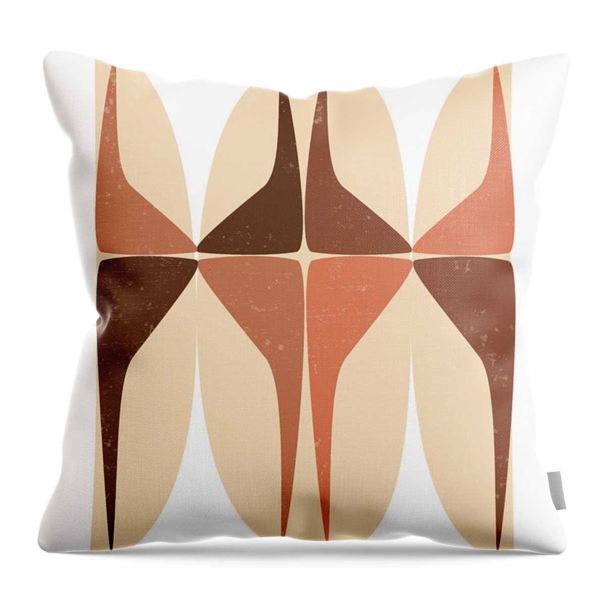 Terracotta Throw Pillow featuring the mixed media Terracotta Abstract 12 - Modern, Contemporary Art - Abstract Organic Shapes - Brown, Burnt Orange by Studio Grafiikka