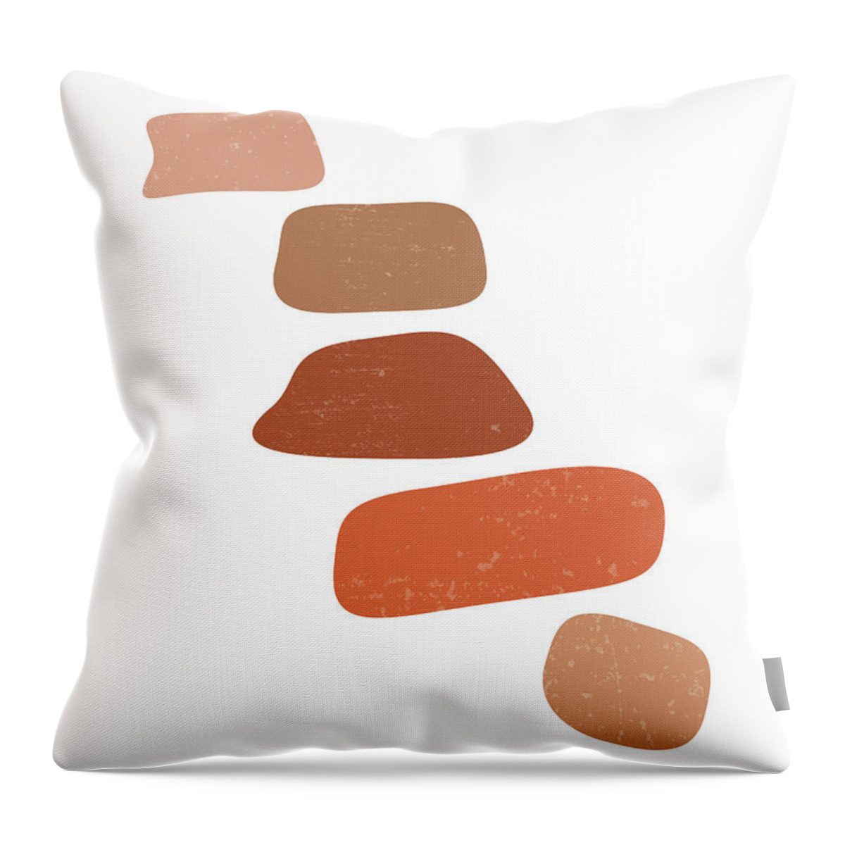 Terracotta Throw Pillow featuring the mixed media Terracotta Abstract 17 - Modern, Contemporary Art - Abstract Organic Shapes - Brown, Burnt Orange by Studio Grafiikka