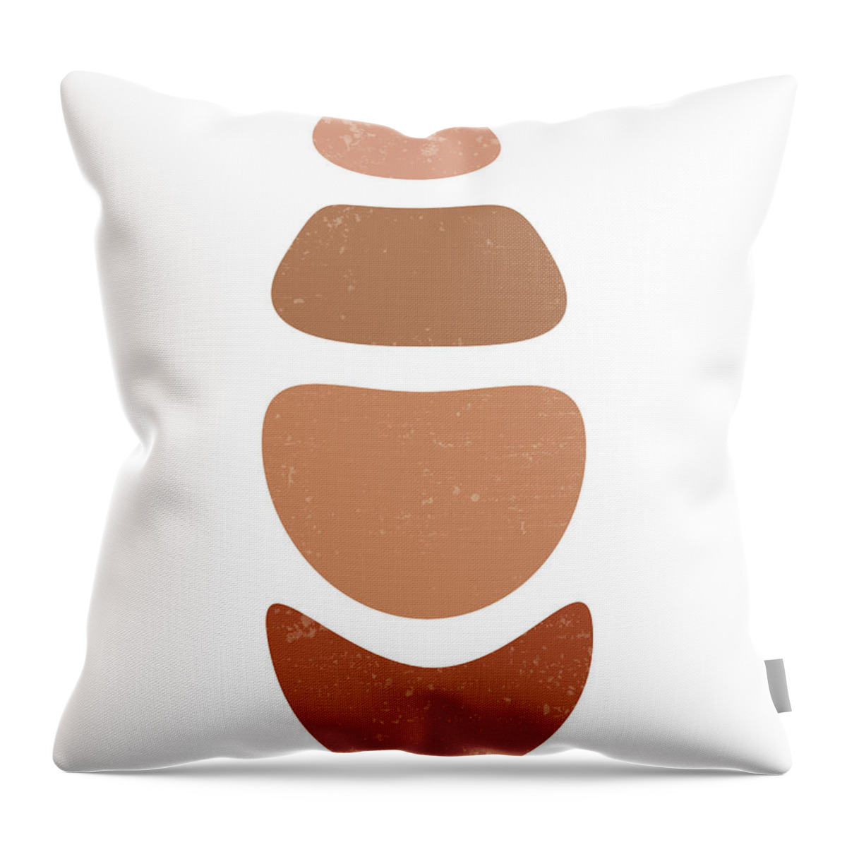 Terracotta Throw Pillow featuring the mixed media Terracotta Abstract 20 - Modern, Contemporary Art - Abstract Organic Shapes - Brown, Burnt Orange by Studio Grafiikka