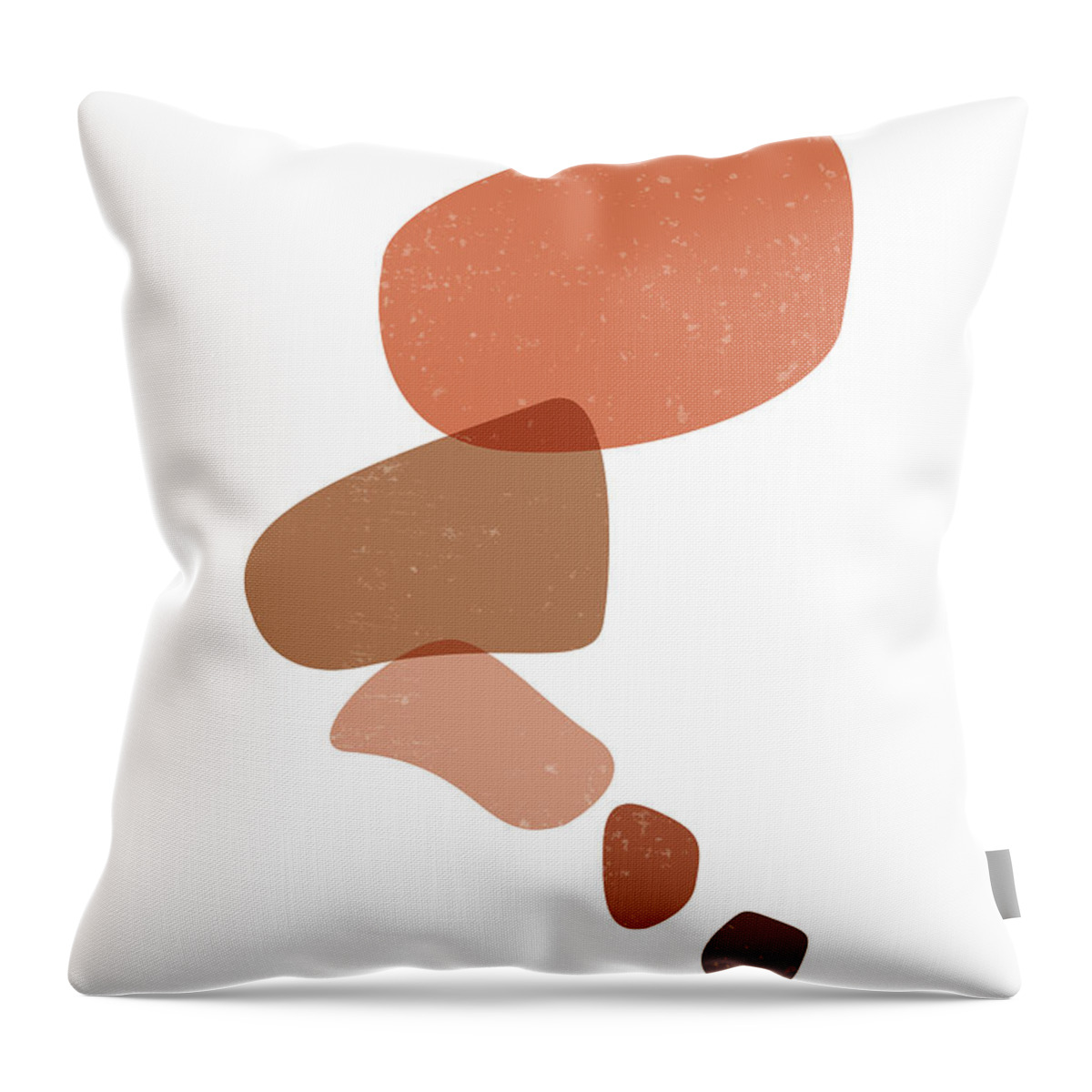 Terracotta Throw Pillow featuring the mixed media Terracotta Abstract 23 - Modern, Contemporary Art - Abstract Organic Shapes - Brown, Burnt Orange by Studio Grafiikka