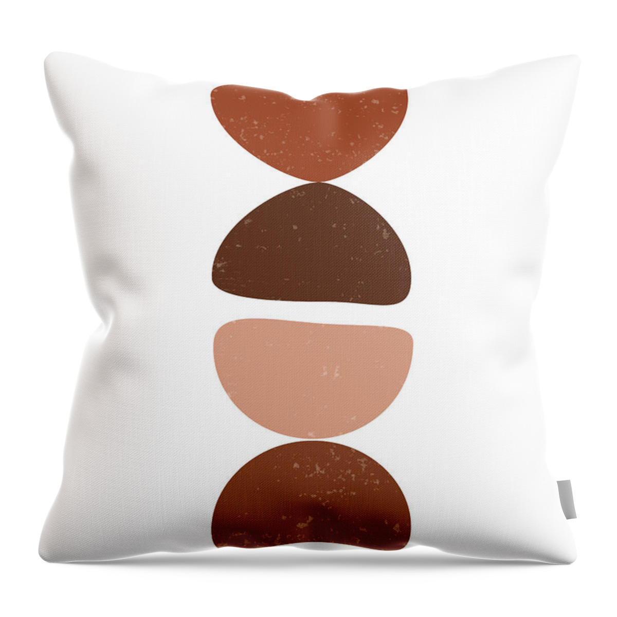 Terracotta Throw Pillow featuring the mixed media Terracotta Abstract 26 - Modern, Contemporary Art - Abstract Organic Shapes - Brown, Burnt Orange by Studio Grafiikka