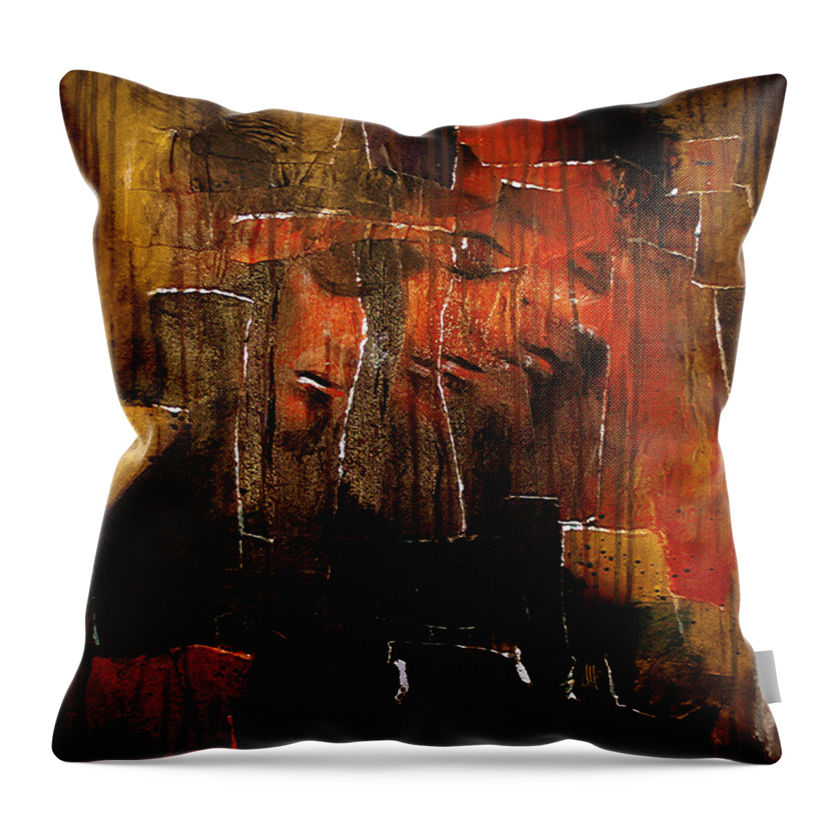 Surreal Throw Pillow featuring the painting Test for Deconstruction by Mario Sanchez Nevado