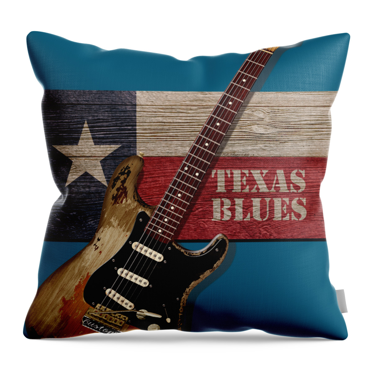 Texas Throw Pillow featuring the digital art Texas Blues Shirt by WB Johnston