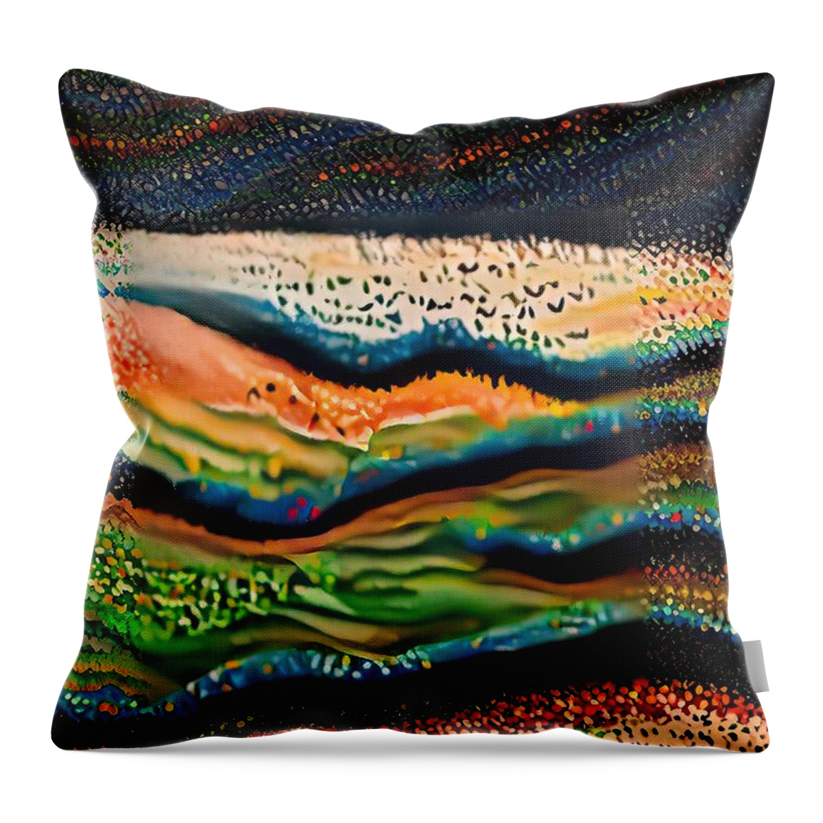 Texture Throw Pillow featuring the painting Texture Pattern Fabric Textile Abstract Art Painting by N Akkash