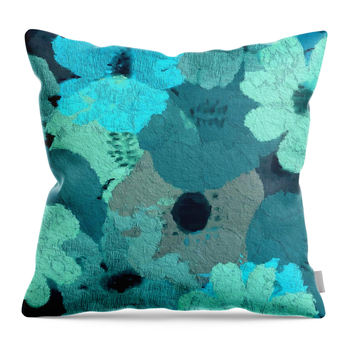 Painting Throw Pillow featuring the painting Textured Floral Watercolor by Bonnie Bruno