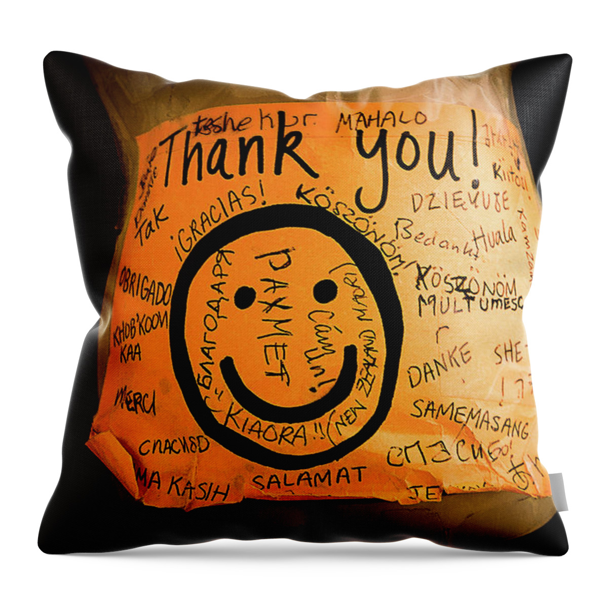 Thank You Tip Jar Throw Pillow featuring the photograph Thank You Tip Jar by David Morehead