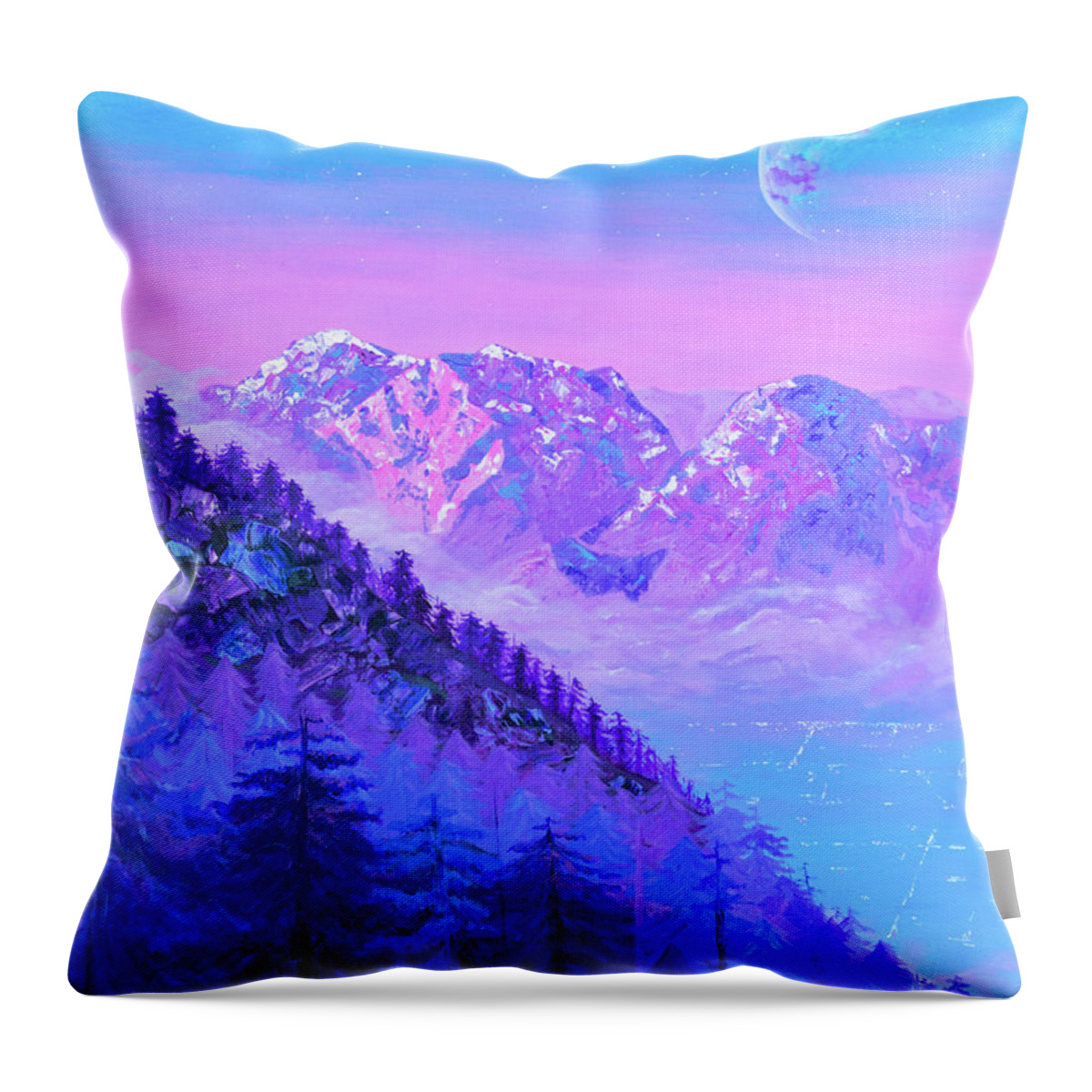 Landscape Throw Pillow featuring the painting That Which You Believe Becomes Your World by Ashley Wright