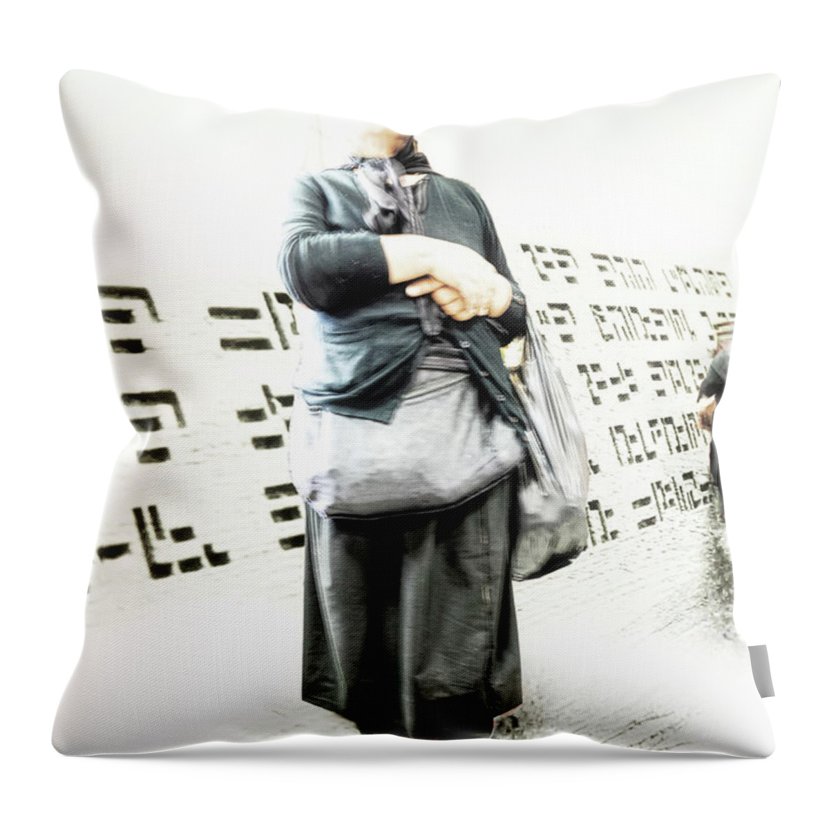 White Throw Pillow featuring the photograph The Akashic recordists by Micah Offman