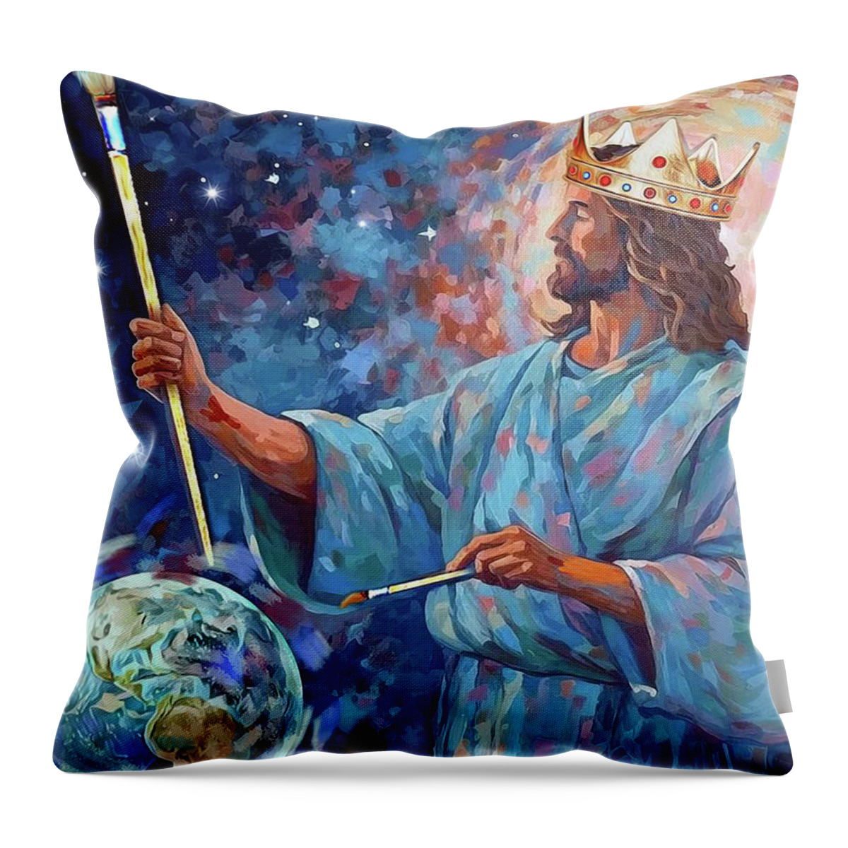The Artist Throw Pillow featuring the ceramic art The Artist by Jennifer Page