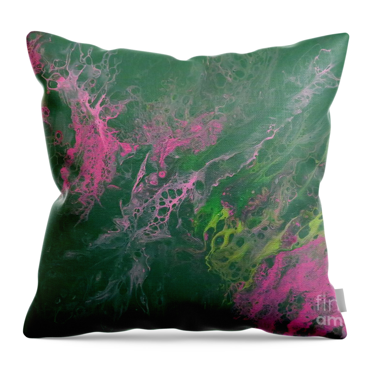 Abstract Throw Pillow featuring the painting The A's Have It by Sonya Walker