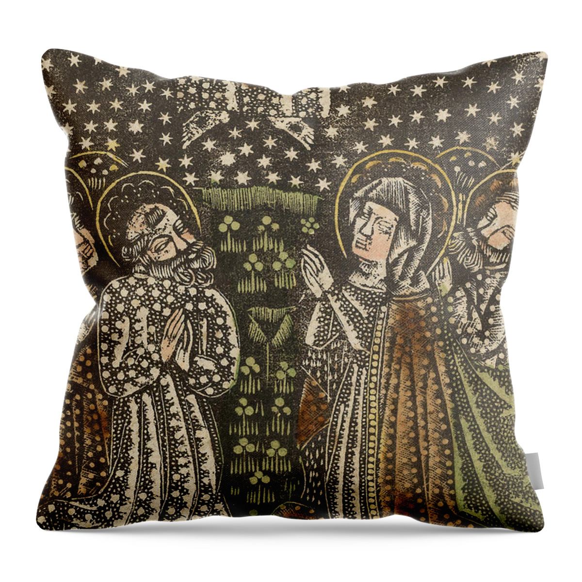15th Century Art Throw Pillow featuring the relief The Ascension by Unknown Artist