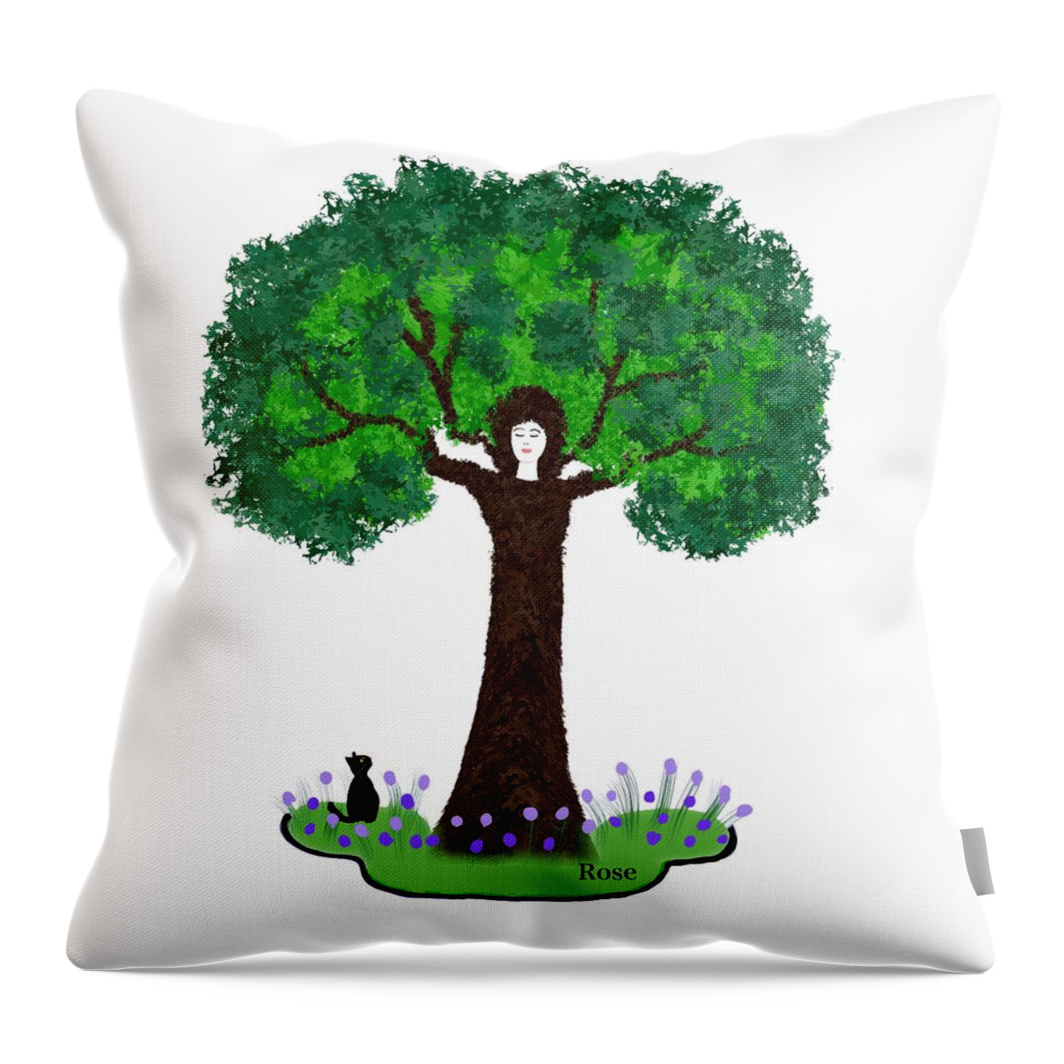 Tree Art Throw Pillow featuring the digital art The awakening by Elaine Hayward