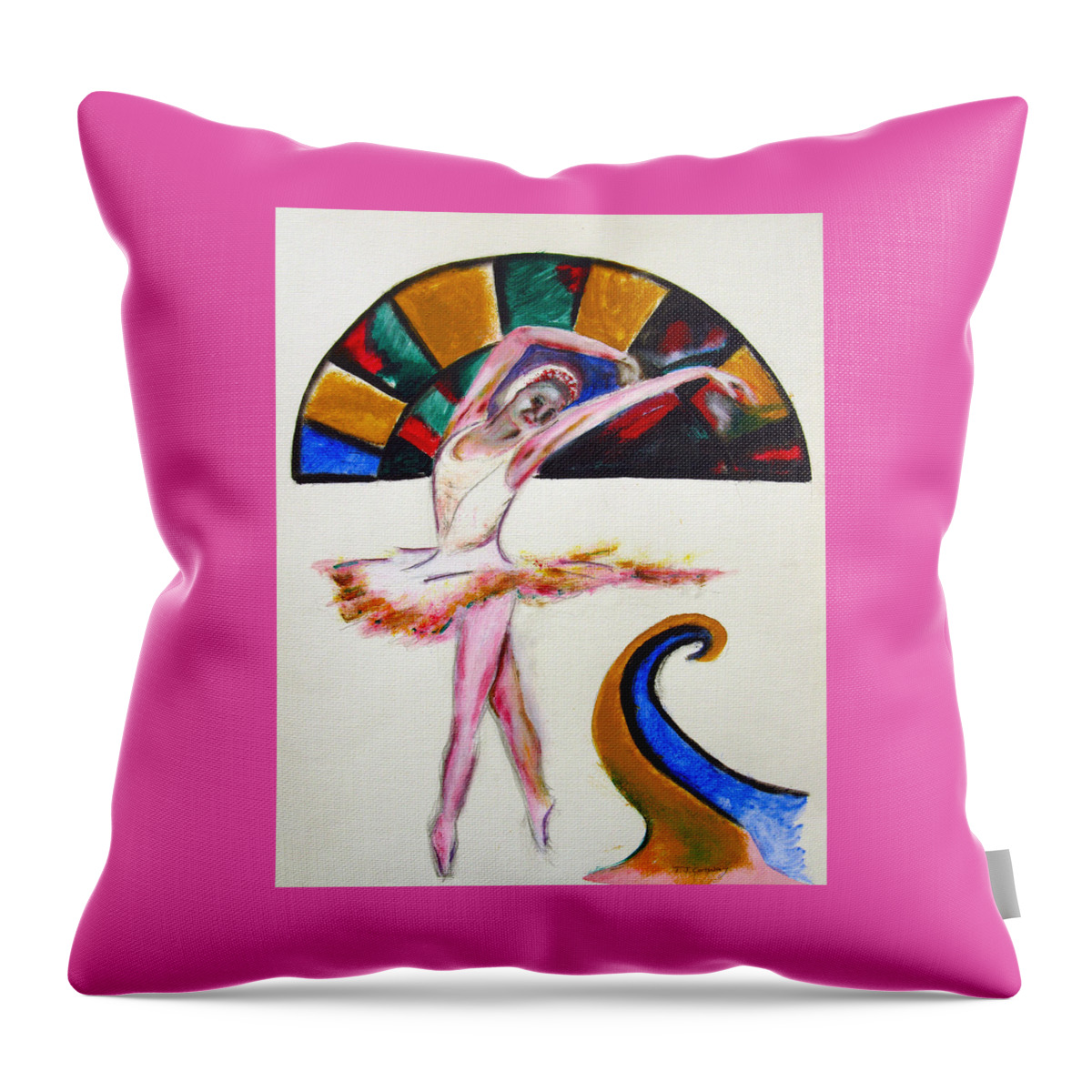 Female Throw Pillow featuring the painting The Ballerina by Tom Conway