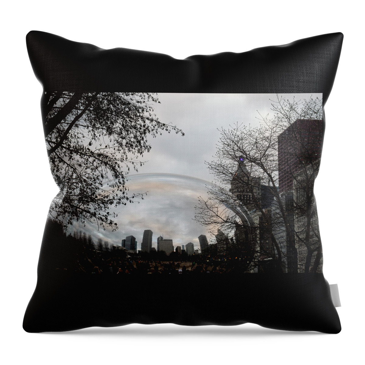 Photograph Throw Pillow featuring the photograph The Bean - Downtown Chicago II by Suzanne Gaff