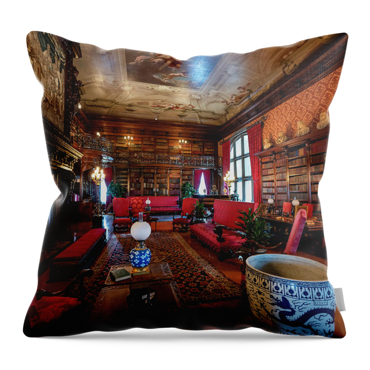 The Biltmore Library Throw Pillow featuring the photograph The Biltmore Library by Mark Papke