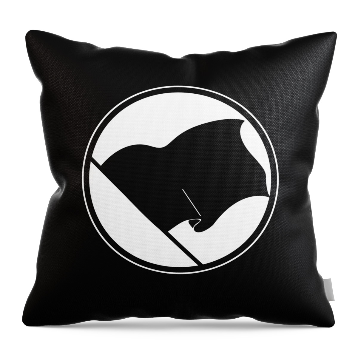 Anarchists Throw Pillow featuring the digital art The Black Flag. Traditional anarchist symbol. by Tom Hill