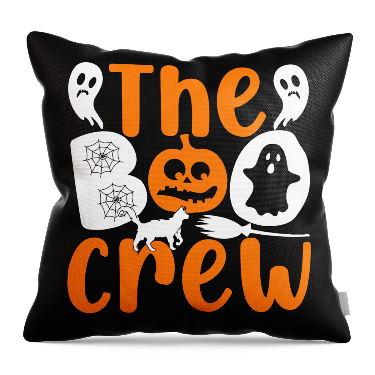 Halloween Throw Pillow featuring the digital art The Boo Crew Halloween by Flippin Sweet Gear