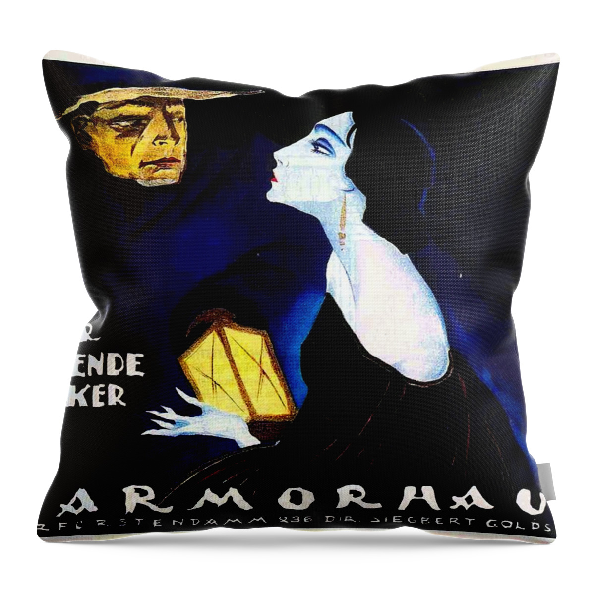 Synopsis Throw Pillow featuring the mixed media ''The Burning Soil'', 1922 - art by Josef Fenneker by Movie World Posters
