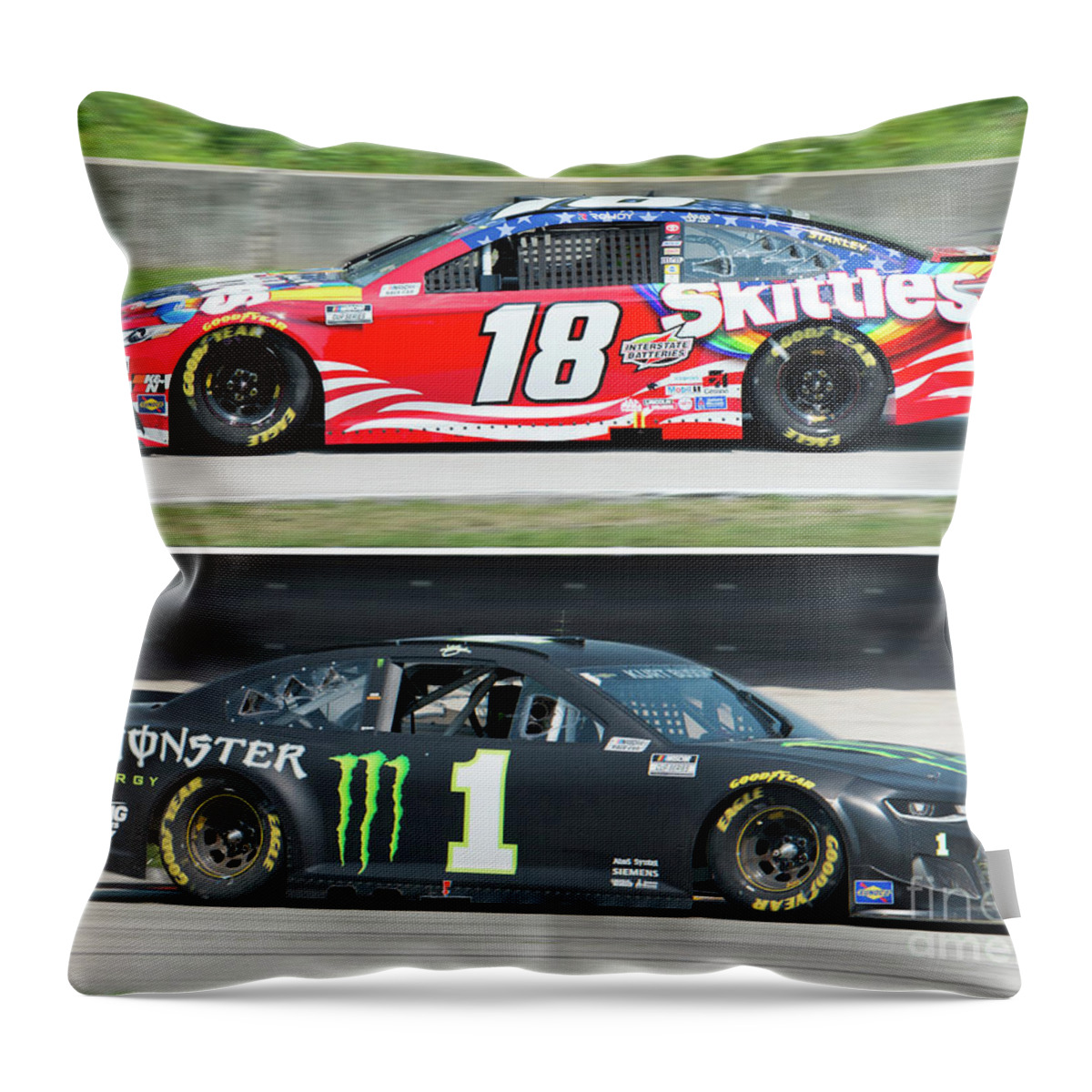 Kyle Busch Throw Pillow featuring the photograph The Busch Brothers by Billy Knight