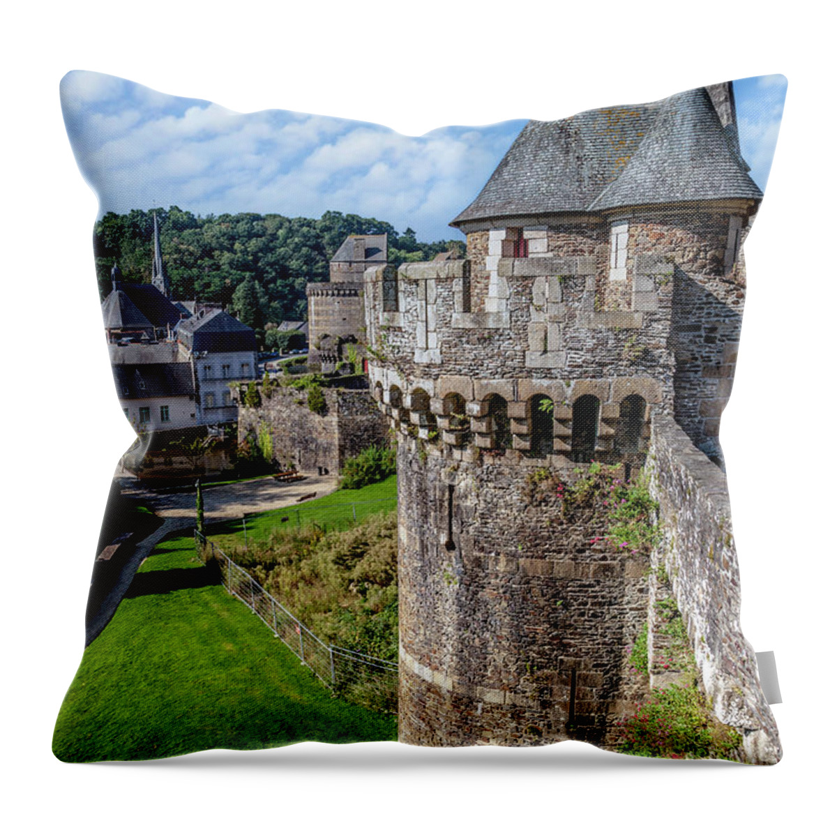Fougeres Throw Pillow featuring the photograph The Chateau de Fougeres by W Chris Fooshee