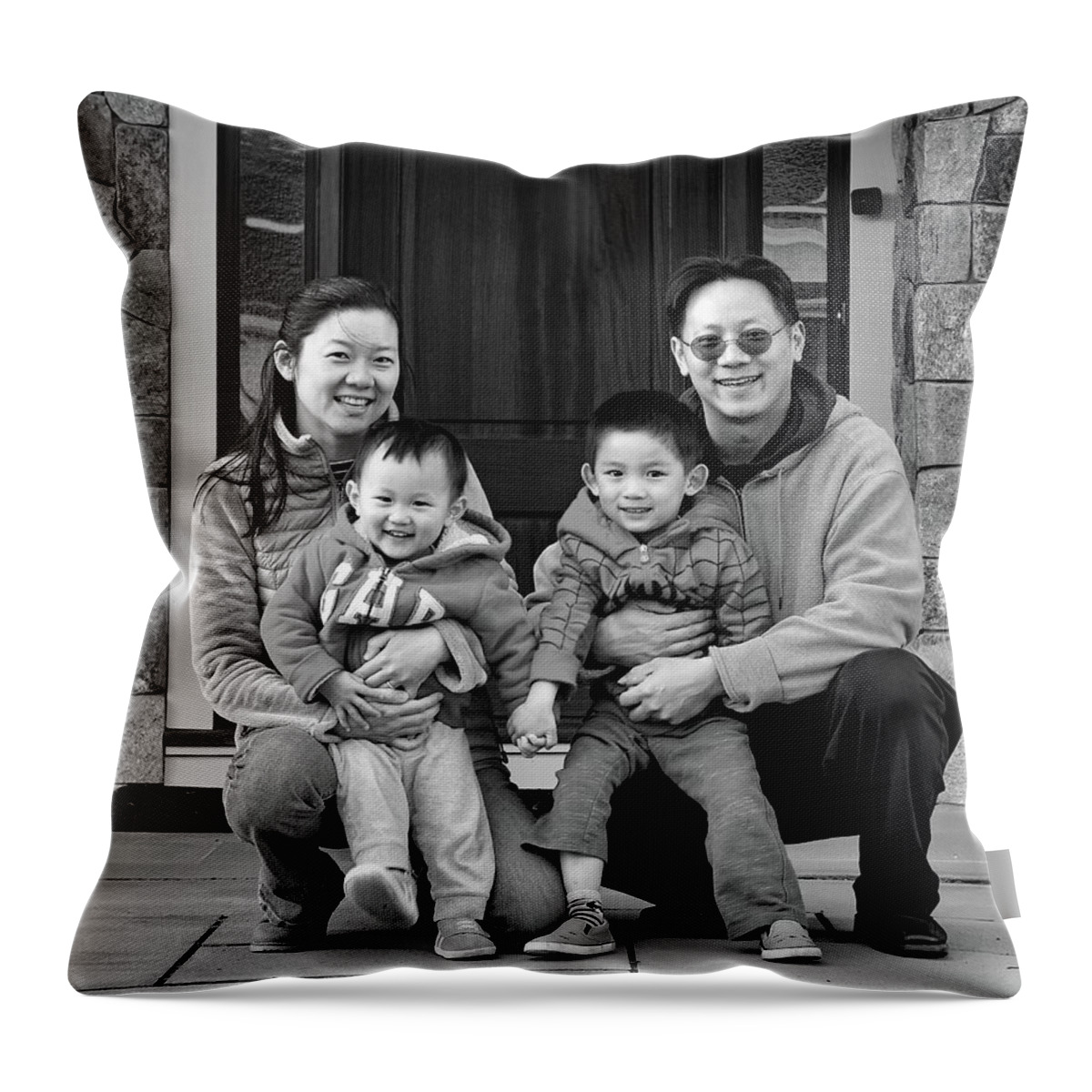 Family Throw Pillow featuring the photograph The Chen Family by Monika Salvan