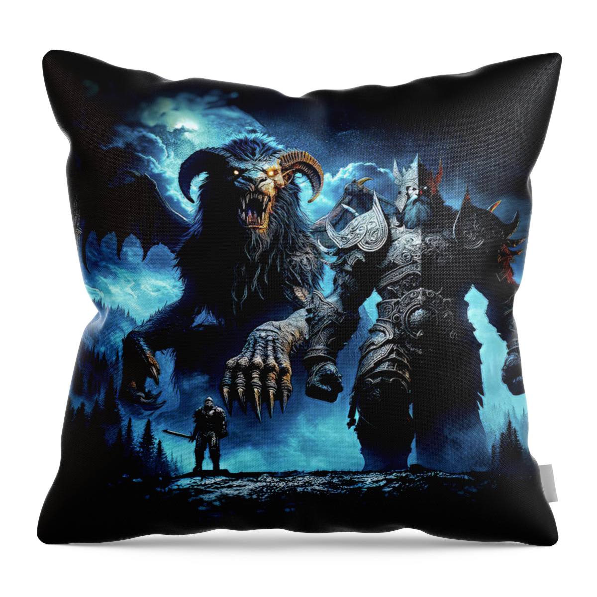 Ancient World Throw Pillow featuring the digital art The Clash of Epochs by Bill and Linda Tiepelman