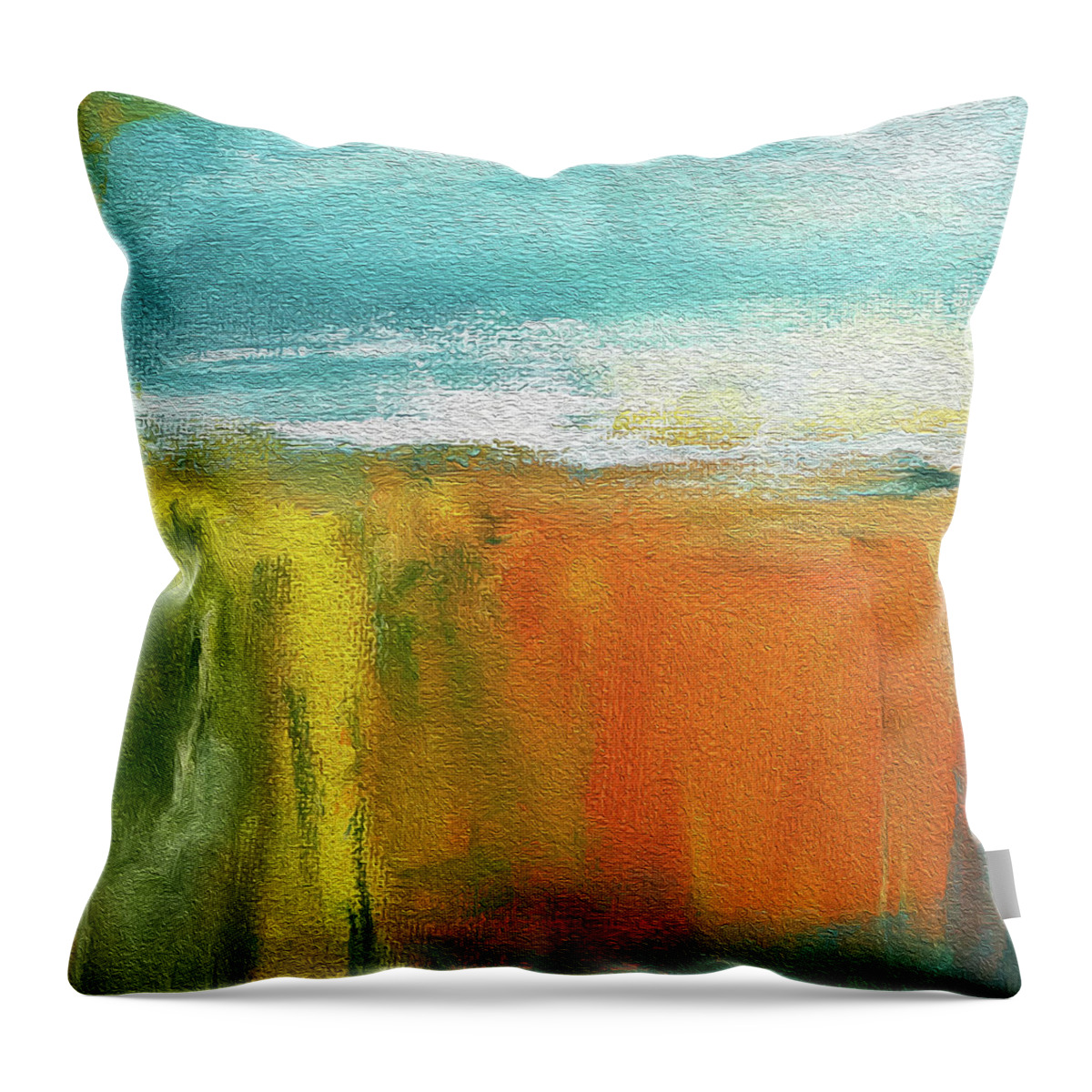 Cliff Throw Pillow featuring the mixed media The Cliffs by Linda Bailey