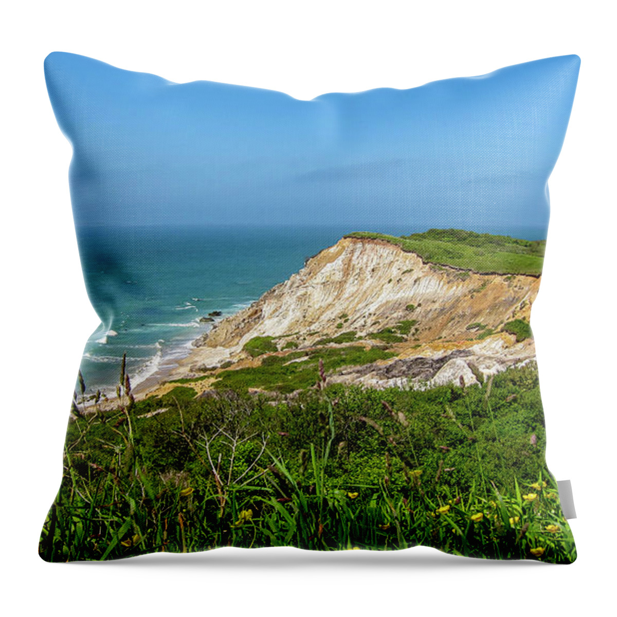Gay Head Throw Pillow featuring the photograph The Cliffs of Gay Head.... by David Choate