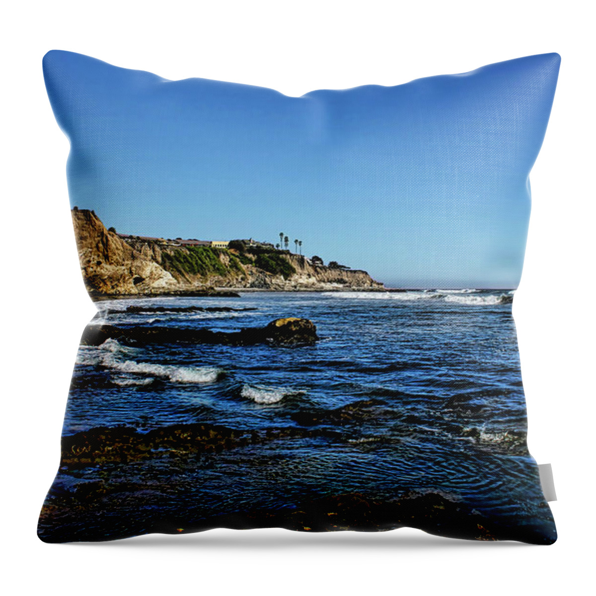 Pismo Beach Throw Pillow featuring the photograph The Cliffs of Pismo Beach by Judy Vincent