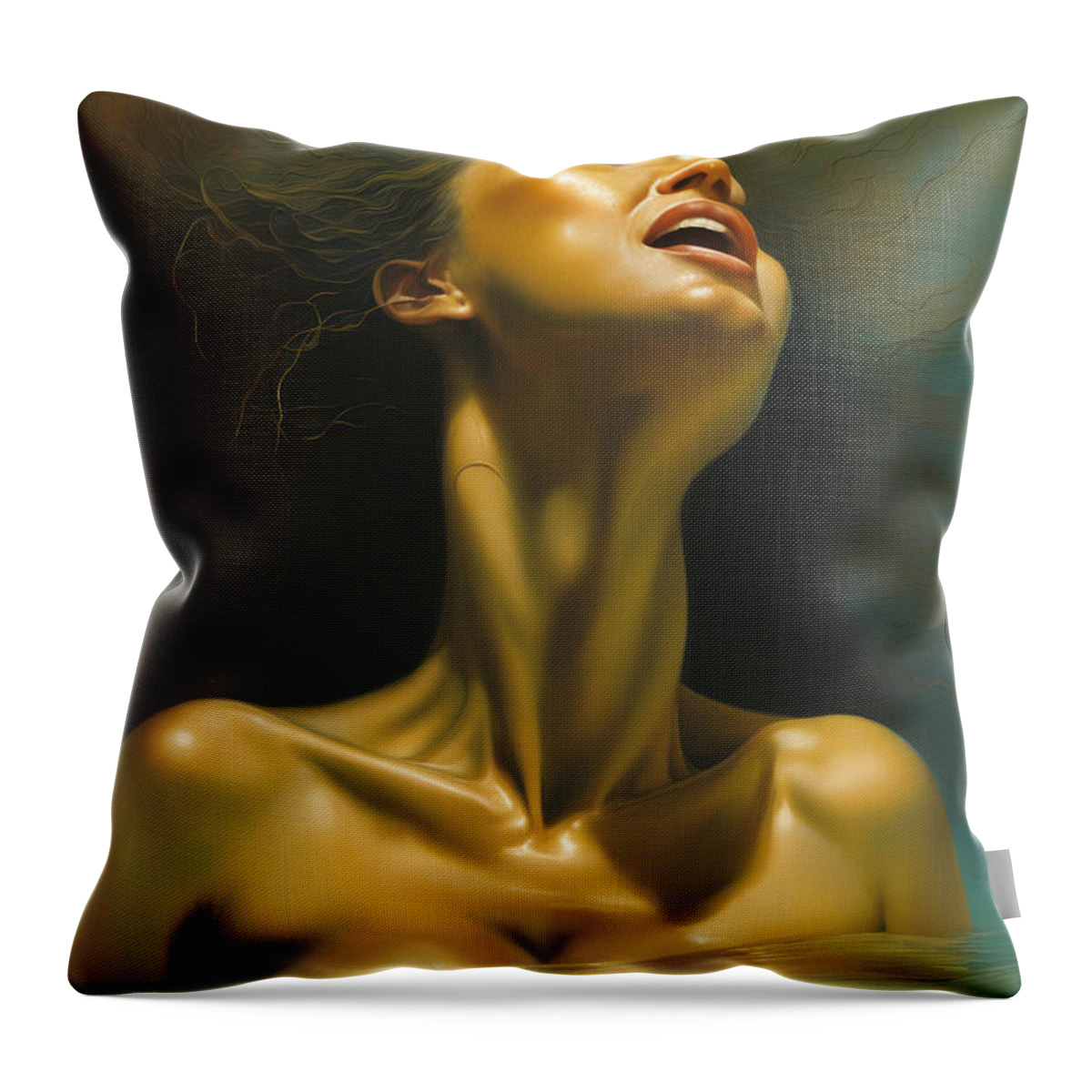 Painting Throw Pillow featuring the painting The Climax No.2 by My Head Cinema