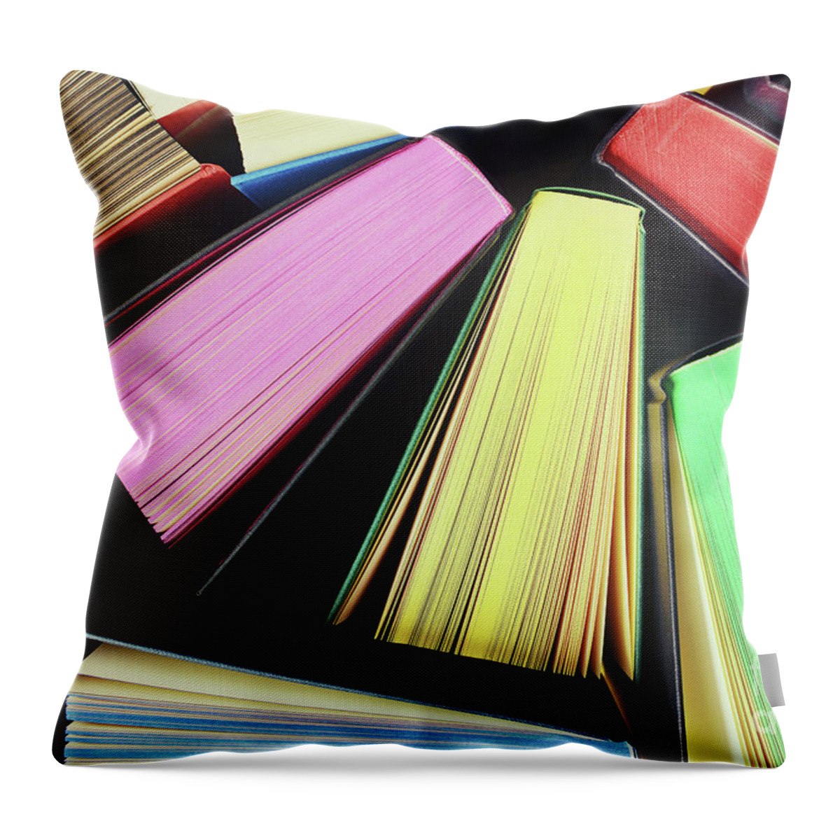 Books Throw Pillow featuring the photograph The colors of knowledge by Mendelex Photography