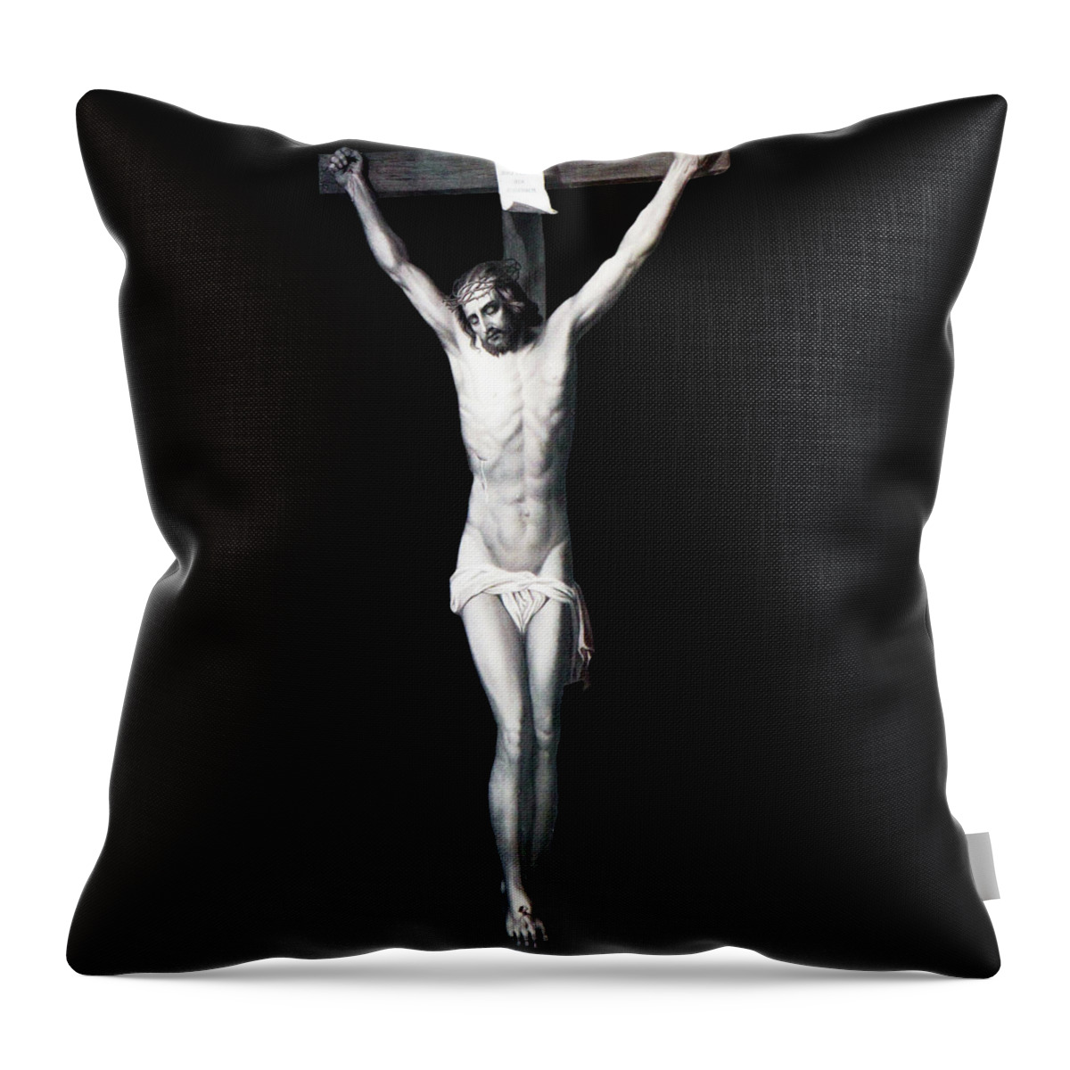 Jesus Throw Pillow featuring the photograph The Crucifixion by Munir Alawi