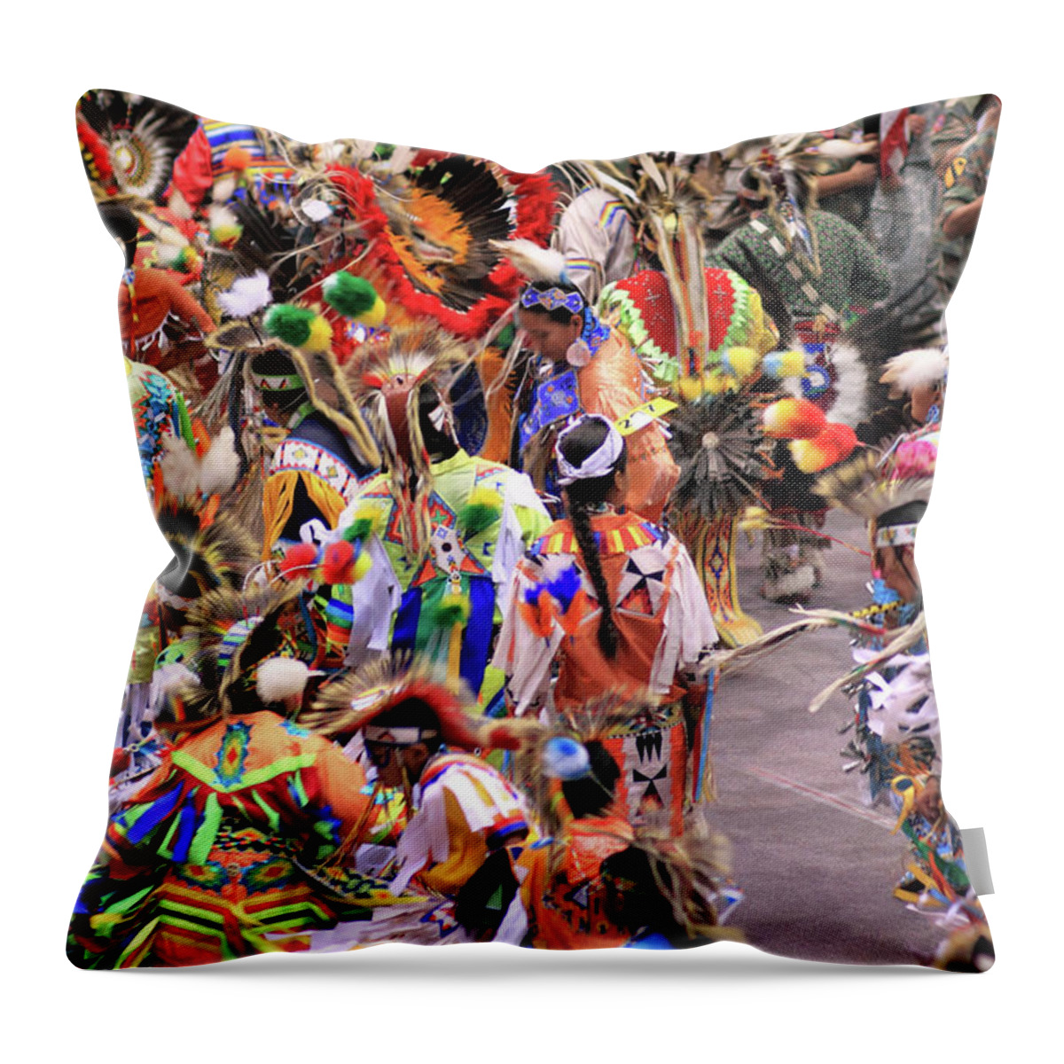 Native Throw Pillow featuring the photograph The Dance by Donald J Gray