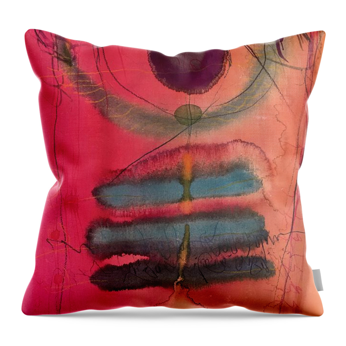 Watercolor Throw Pillow featuring the painting The Dance by Glen Neff