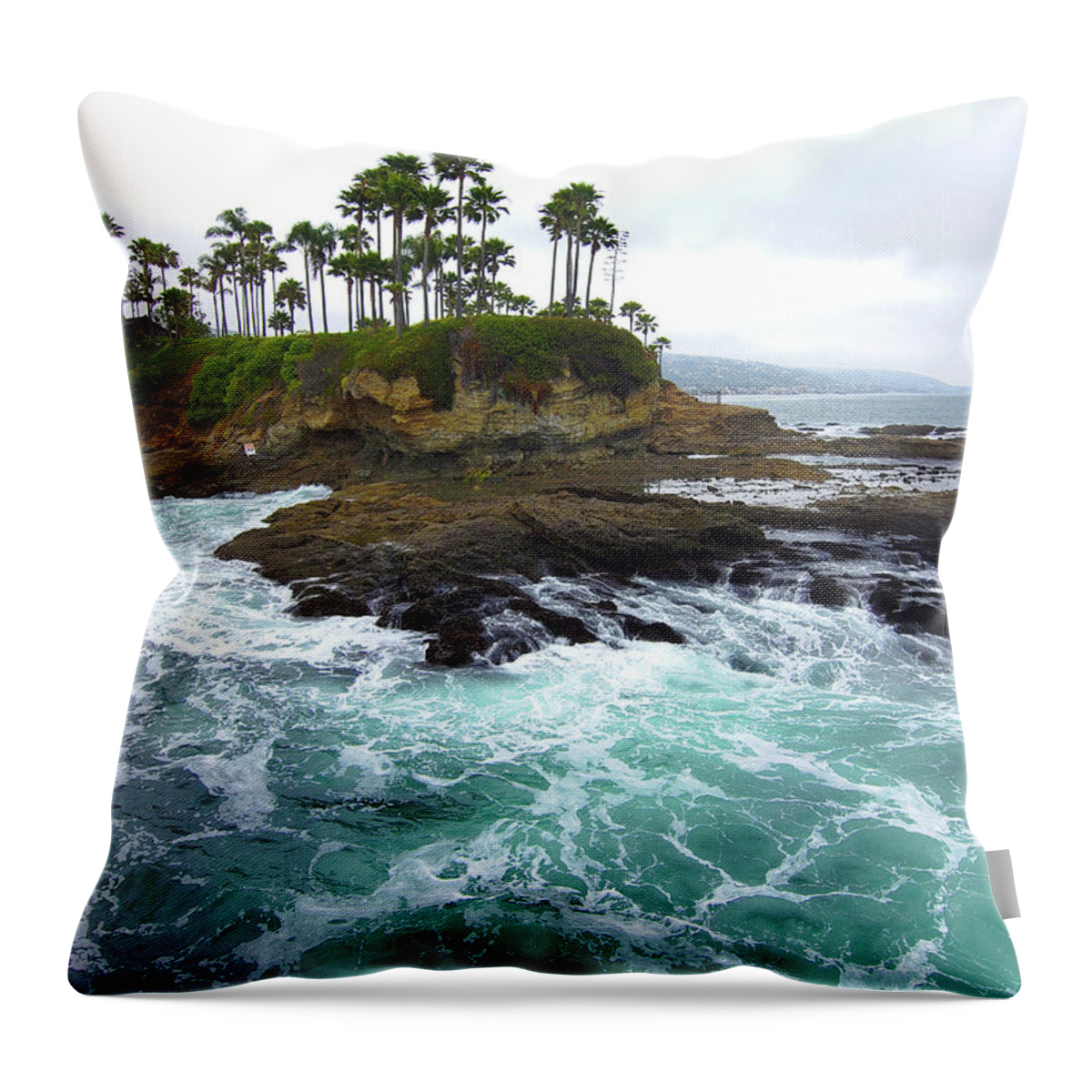 Beach Throw Pillow featuring the photograph The Day in Crescent Bay by Marcus Jones