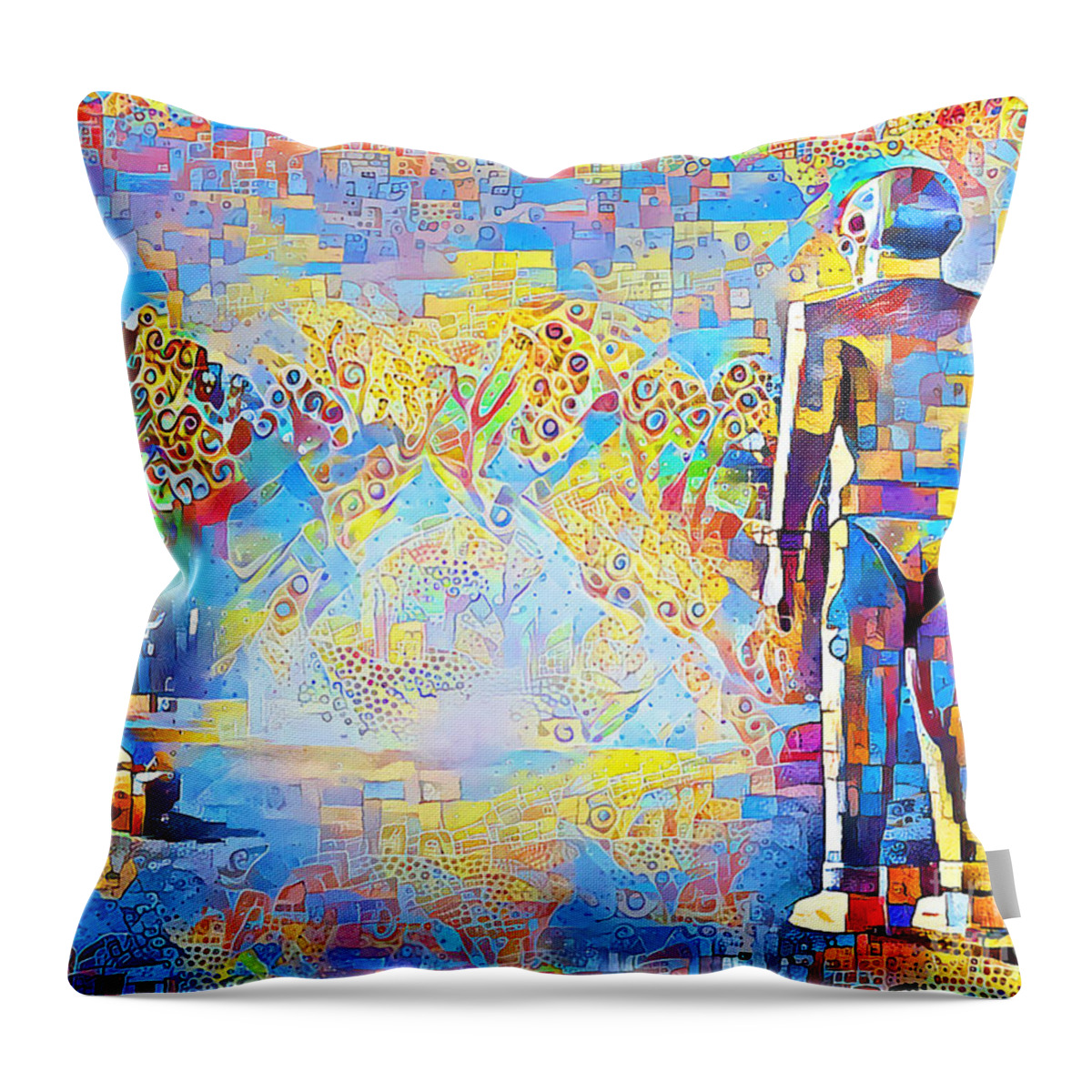 Wingsdomain Throw Pillow featuring the photograph The Day The Earth Stood Still in Contemporary Vibrant Happy Color Motif 20200502 by Wingsdomain Art and Photography